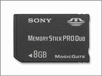 8 GB. Sony Memory Stick Pro DUO